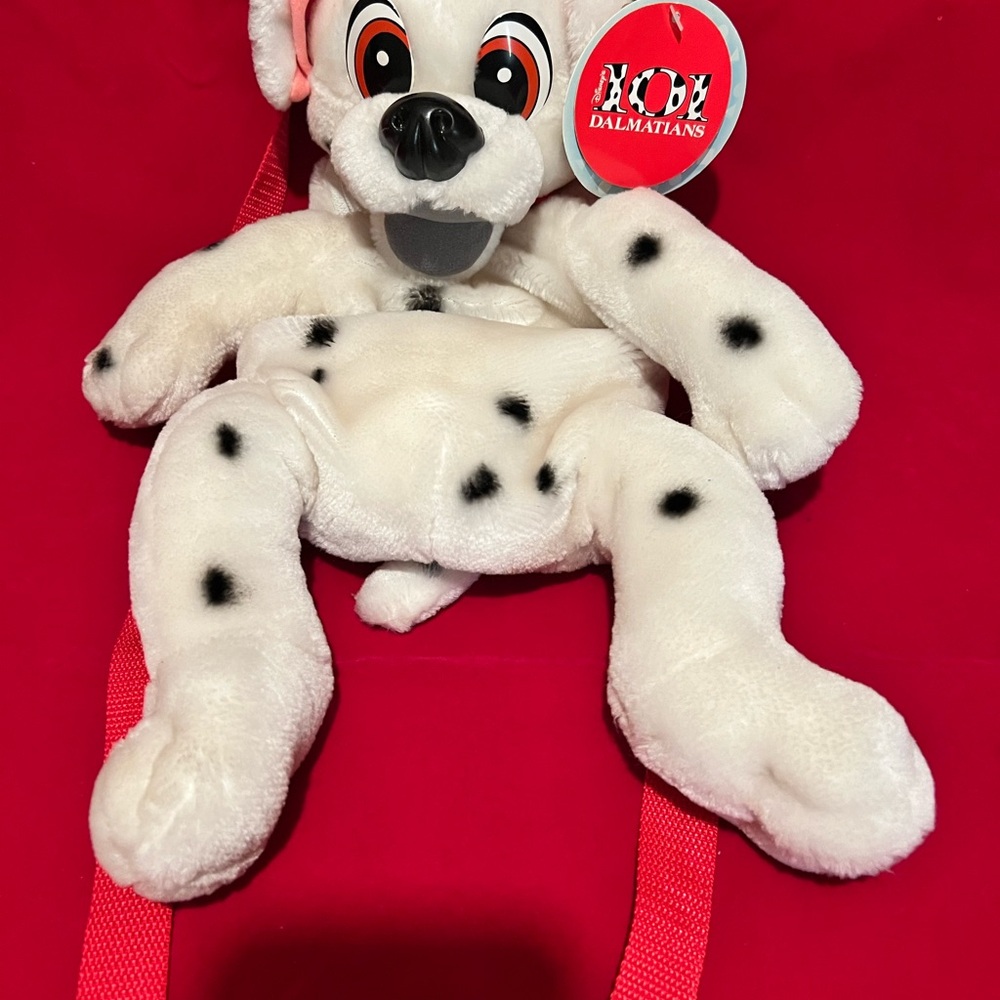 Vintage Disney Plush Dalmatian White and‎ Black Backpack 🎒 Rare Collectible